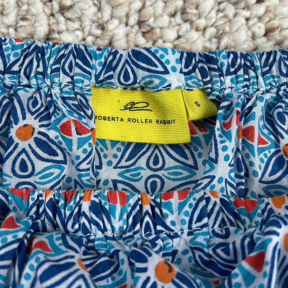 Roberta Roller Rabbit Lucia Geometric Blue Off Sh… - image 5